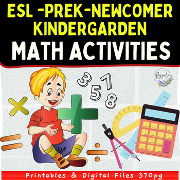 Preview of Kindergarten PreK, ESL Math Kit| Year Long Math Centers and Activities