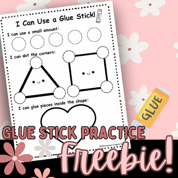 Preview of Kindergarten PreK Glue Stick Practice Page FREEBIE!