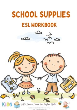 Preview of Kindergarten PreK, Preschool ESL, School Supplies Worksheets