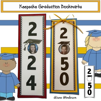 Preview of Kindergarten & Preschool Graduation Activities Keepsake Bookmarks Through 2050