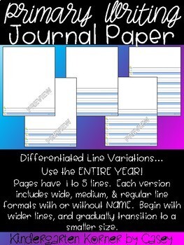 FUN with Writing Primary Printable Paper Journal Writing Distance ...