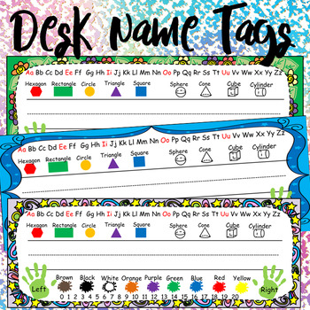 Printable Desk Name Tags Kindergarten Worksheets Tpt