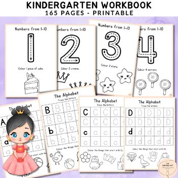 Preview of Kindergarten Printable Worksheets, Pre-K Activities, Number Work, Language