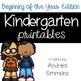Kindergarten Printables Beginning of the Year by Always Kindergarten