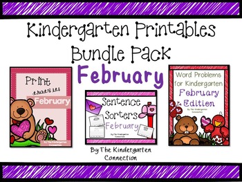 Kindergarten Printables Bundle - February by The Kindergarten Connection