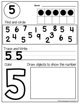 kindergarten printables numbers by the kindergarten connection