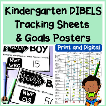 Preview of Kindergarten Progress Monitoring Data Tracking & Goals Posters DIBELS 8