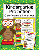 Kindergarten Promotion Certificate and Invitation Cute Owl