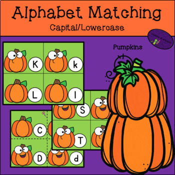 Kindergarten Pumpkin Theme Alphabet Letter Matching Capital/Lowercase