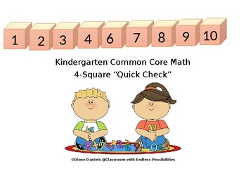 Preview of Kindergarten Quick Check Math Common Core