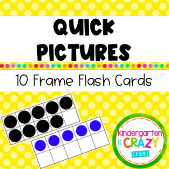 Preview of Kindergarten Quick Pictures Ten Frame Flash Cards 0-20