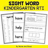 Kindergarten RTI Sight Words