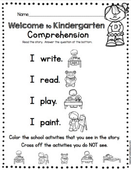 kindergarten back to school guided reading comprehension writing