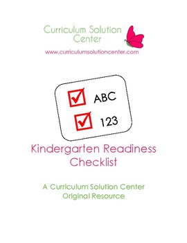 Kindergarten Readiness Checklist EDITABLE! {Checklist Social, Academic