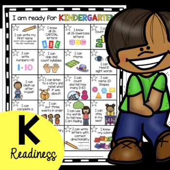 Preview of Kindergarten Readiness Chart - Goals - Preschool and PreK - Pre-K Standards