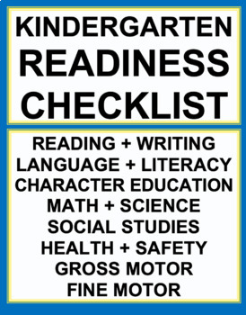 Preview of Kindergarten Readiness Checklist