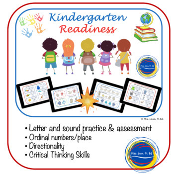 Preview of Kindergarten Readiness Practice & Assessment Printable & Boom Task Cards™