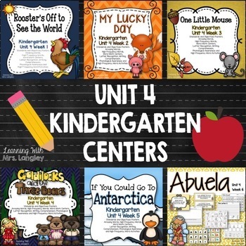 Preview of Kindergarten Reading Centers Reading Street Unit 4 Bundle