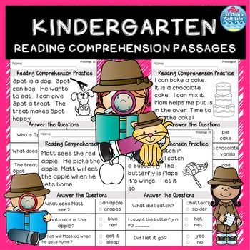 Preview of Kindergarten Reading Comprehension Passages