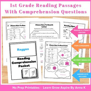 Short, simple reading comprehension for kids with questions. 