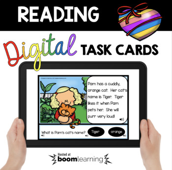 Preview of Kindergarten Reading Comprehension Boom Cards - Short Story with Questions