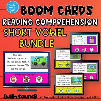 Preview of Kindergarten Reading Comprehension Boom Cards Bundle