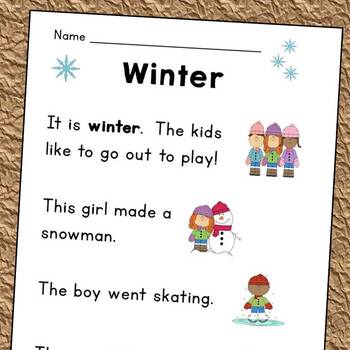 Kindergarten Four Seasons Passages & Worksheets: Ideal for Guided