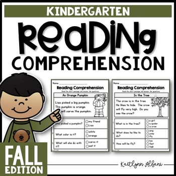 Preview of Kindergarten Reading Comprehension Passages - Fall Edition