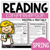Kindergarten Reading Comprehension Passages - SPRING | Dig