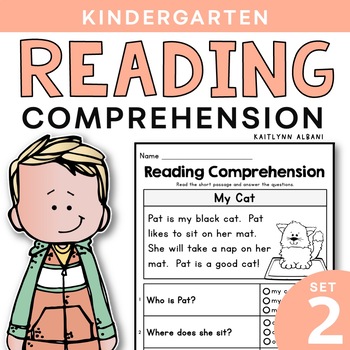 Preview of Kindergarten Reading Comprehension Passages - Set 2 | Digital and Printable