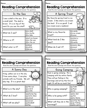 Kindergarten Reading Comprehension Passages - Spring Edition by ...