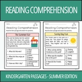 Kindergarten Reading Comprehension Passages - Summer Edition