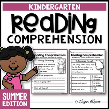 Preview of #catch24 Kindergarten Reading Comprehension Passages - Summer Edition