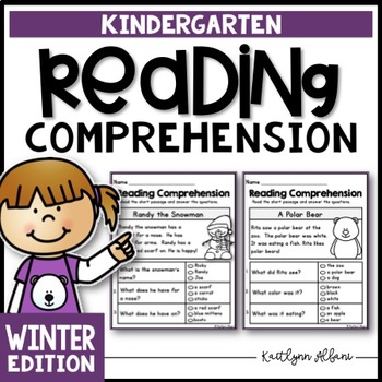 Preview of Kindergarten Reading Comprehension Passages - Winter Edition