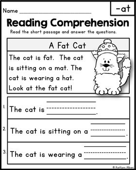 Reading Comprehension Passages - Word Families by Kaitlynn Albani