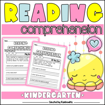 Kindergarten Reading Comprehension Passages and Questions by Rainbowlita