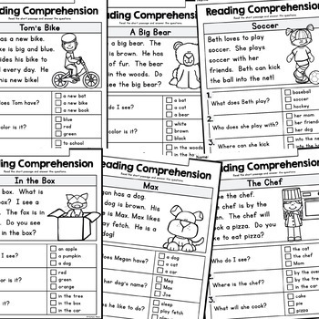 Kindergarten Reading Comprehension Practice Passages