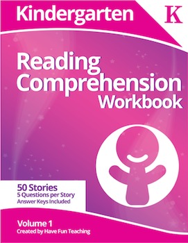 Preview of Kindergarten Reading Comprehension Workbook - Volume 1 (50 Stories)