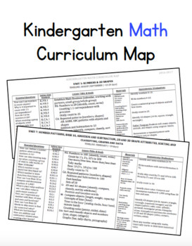 Preview of Kindergarten Math Curriculum Map - editable