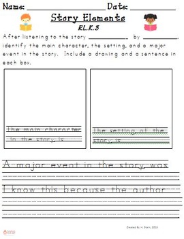 Kindergarten Reading Extended Response R.KL.3 FREEBIE by 21st Century K