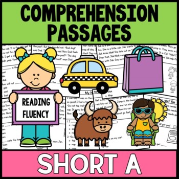 Preview of Kindergarten Reading Fluency Comprehension Passages (CVC Short A)