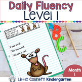 Kindergarten Reading Fluency Passages Level 1 Month 1 - CVC Words