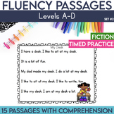 Kindergarten Reading Fluency Passages | Level A-D Set 2 | 