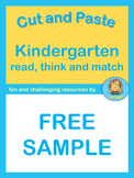Free Kindergarten Reading Fun  read, think and match