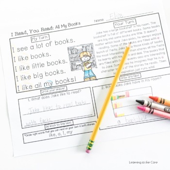 Kindergarten Reading Homework | I Read, You Read Passages and Comprehension