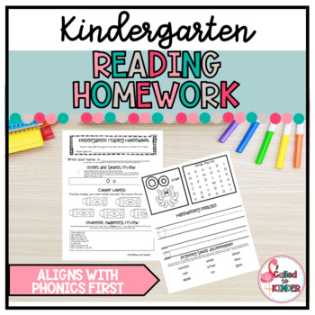 Preview of Kindergarten Reading Homework | Phonics First | Science of Reading Aligned