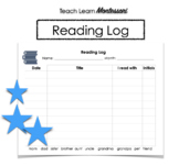 Kindergarten Reading Log