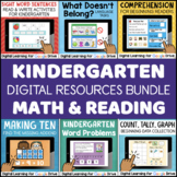 Kindergarten Reading & Math Paperless DIGITAL Bundle Google