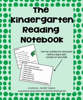 Preview of Kindergarten Reading Notebook