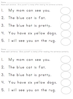 View Preschool Reading Simple Sentences Worksheets For Kindergarten PNG